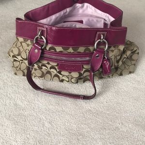 Brown & pink coach purse